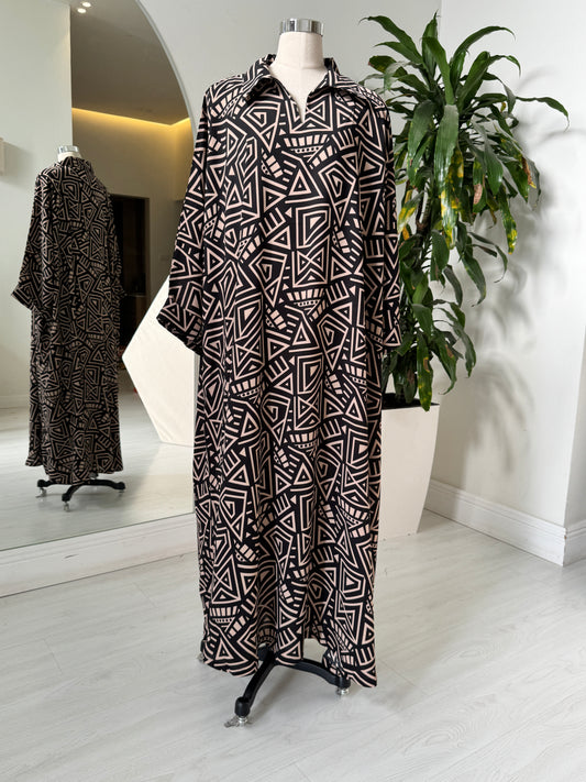 Shirt Collar Elegant Kaftan 225