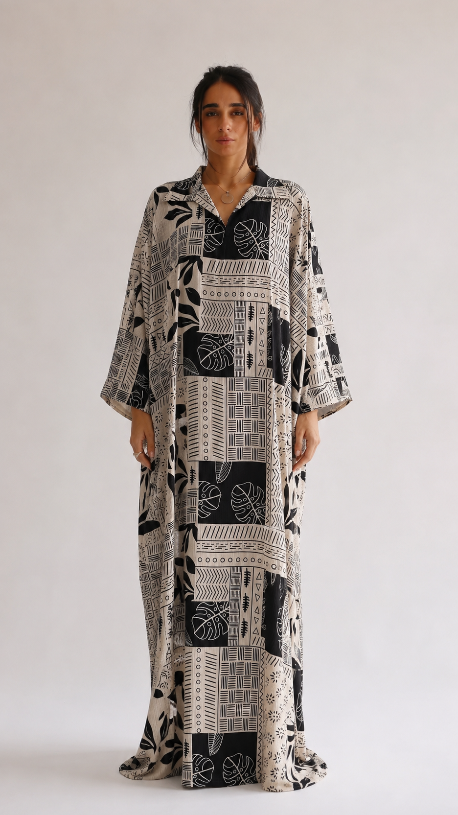 Shirt Collar Elegant Kaftan 239